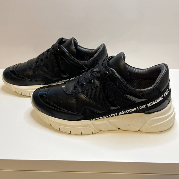 Love Moschino Logo-Tape Lace-up Sneakers – Women’s EU 41 - Picture 3 of 8